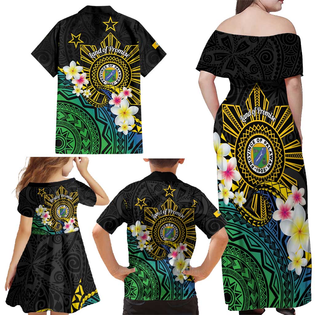 Lalawigan ng Palawan Family Matching Off Shoulder Maxi Dress and Hawaiian Shirt Philippines Province Land of Promise