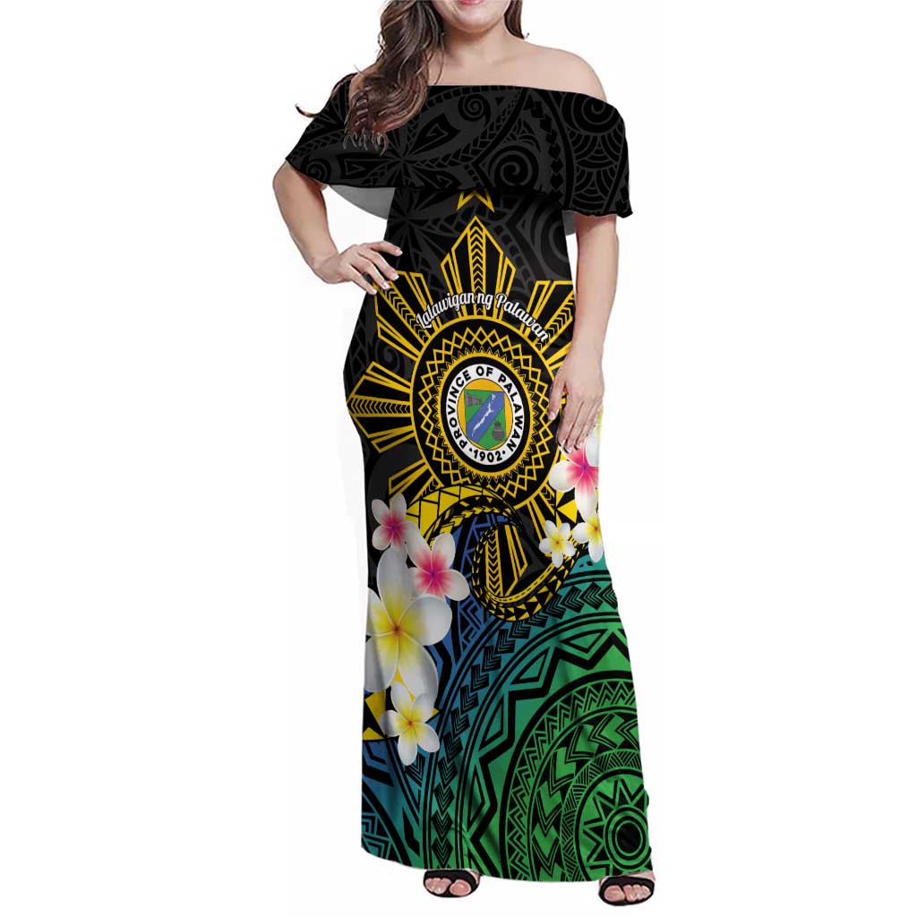 Lalawigan ng Palawan Family Matching Off Shoulder Maxi Dress and Hawaiian Shirt Philippines Province Land of Promise