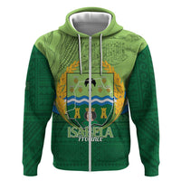 Isabela Philippines Zip Hoodie Queen Province Of The North LT14 Zip Hoodie Green - Polynesian Pride
