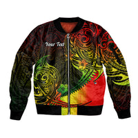 Personalised Polynesian Tribal Sleeve Zip Bomber Jacket Unique Reggae LT14 Unisex Reggae - Polynesian Pride