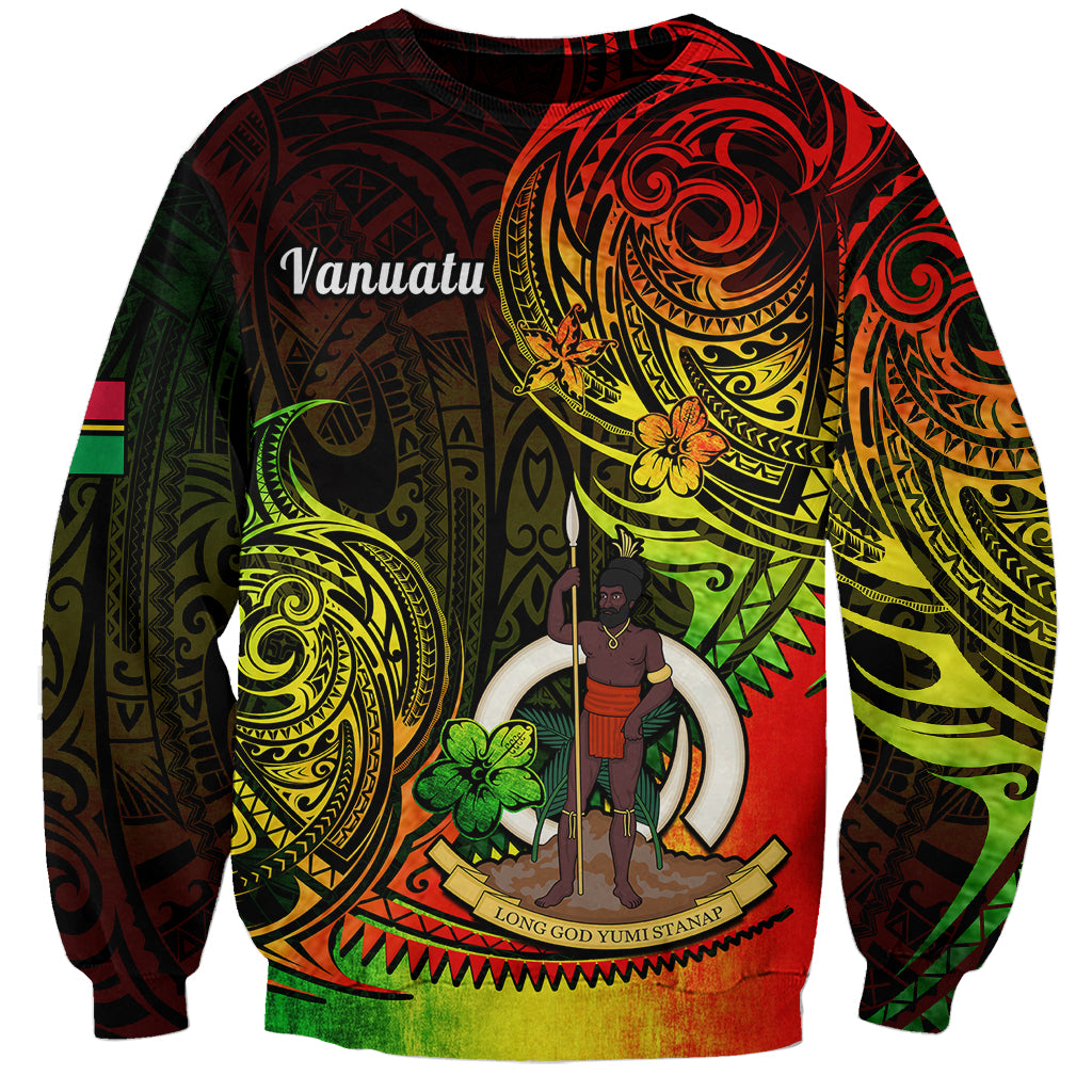 Polynesian Pride Vanuatu Sweatshirt Reggae Polynesia Long God Yumi Stanap LT14 Unisex Reggae - Polynesian Pride
