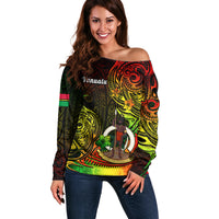 Personalised Vanuatu Off Shoulder Sweater Reggae Polynesia Long God Yumi Stanap LT14 Women Reggae - Polynesian Pride
