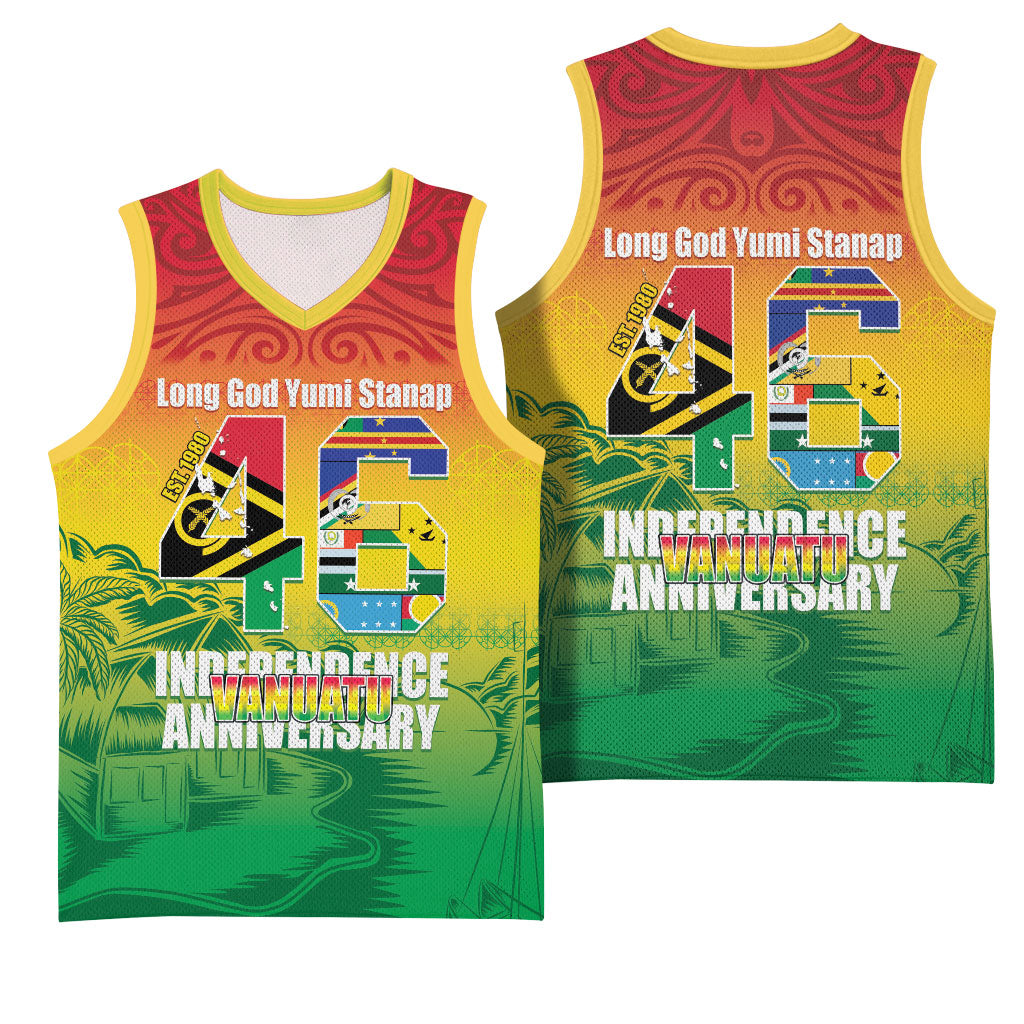 Vanuatu Indipendens Dei Basketball Jersey Yumi 46th Independence Anniversary