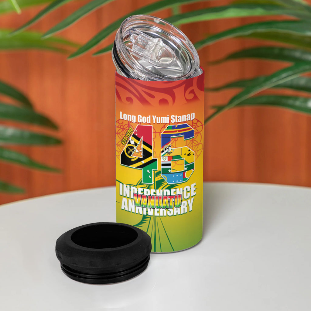 Vanuatu Indipendens Dei 4 in 1 Can Cooler Tumbler Yumi 46th Independence Anniversary