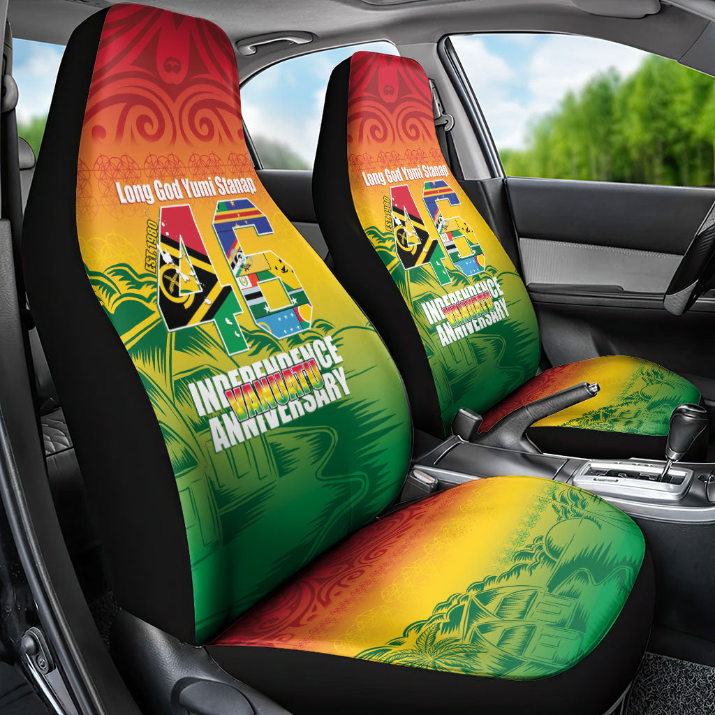 Vanuatu Indipendens Dei Car Seat Cover Yumi 46th Independence Anniversary