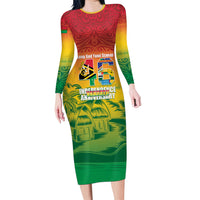 Vanuatu Indipendens Dei Family Matching Long Sleeve Bodycon Dress and Hawaiian Shirt Yumi 46th Independence Anniversary