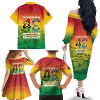 Vanuatu Indipendens Dei Family Matching Off The Shoulder Long Sleeve Dress and Hawaiian Shirt Yumi 46th Independence Anniversary