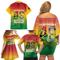 Vanuatu Indipendens Dei Family Matching Off Shoulder Short Dress and Hawaiian Shirt Yumi 46th Independence Anniversary LT14 - Polynesian Pride