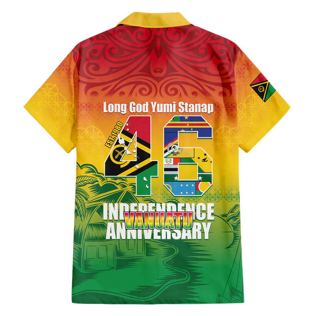 Vanuatu Indipendens Dei Family Matching Off Shoulder Short Dress and Hawaiian Shirt Yumi 46th Independence Anniversary LT14 - Polynesian Pride