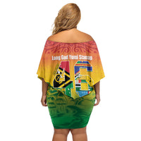 Vanuatu Indipendens Dei Family Matching Off Shoulder Short Dress and Hawaiian Shirt Yumi 46th Independence Anniversary LT14 - Polynesian Pride