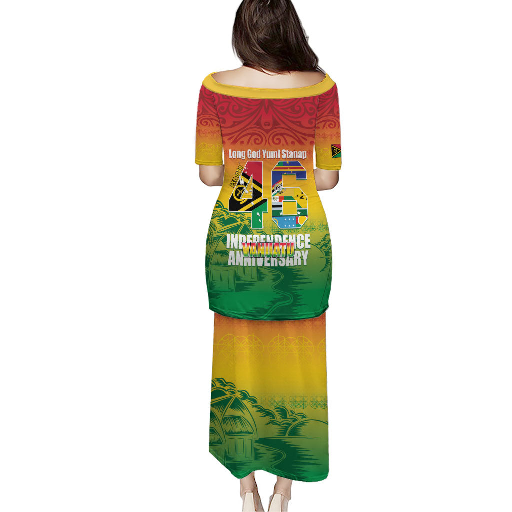 Vanuatu Indipendens Dei Family Matching Puletasi and Hawaiian Shirt Yumi 46th Independence Anniversary