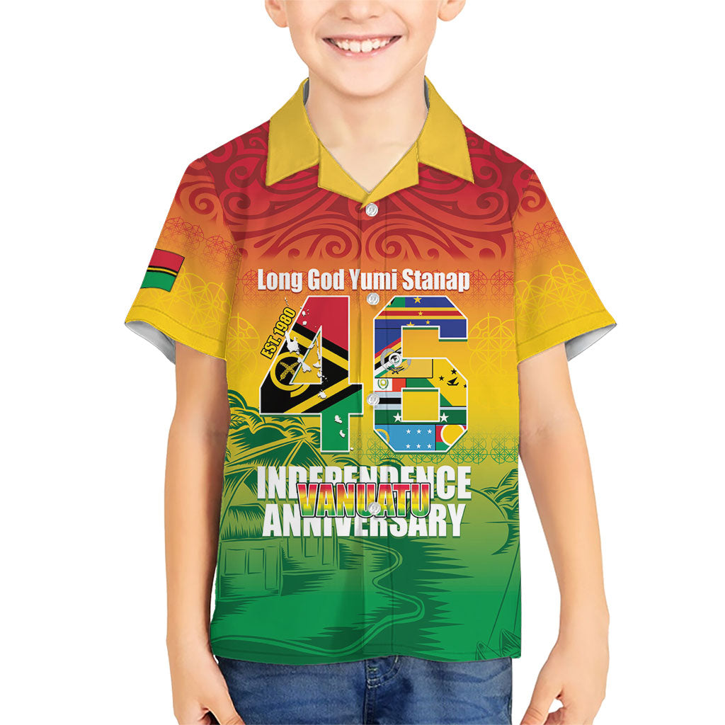 Vanuatu Indipendens Dei Kid Hawaiian Shirt Yumi 46th Independence Anniversary LT14 Kid Reggae - Polynesian Pride