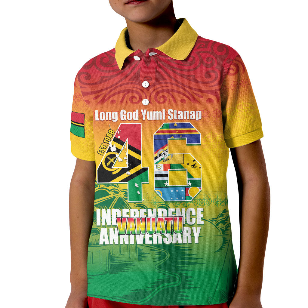 Vanuatu Indipendens Dei Kid Polo Shirt Yumi 46th Independence Anniversary