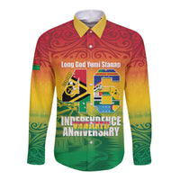 Vanuatu Indipendens Dei Long Sleeve Button Shirt Yumi 46th Independence Anniversary