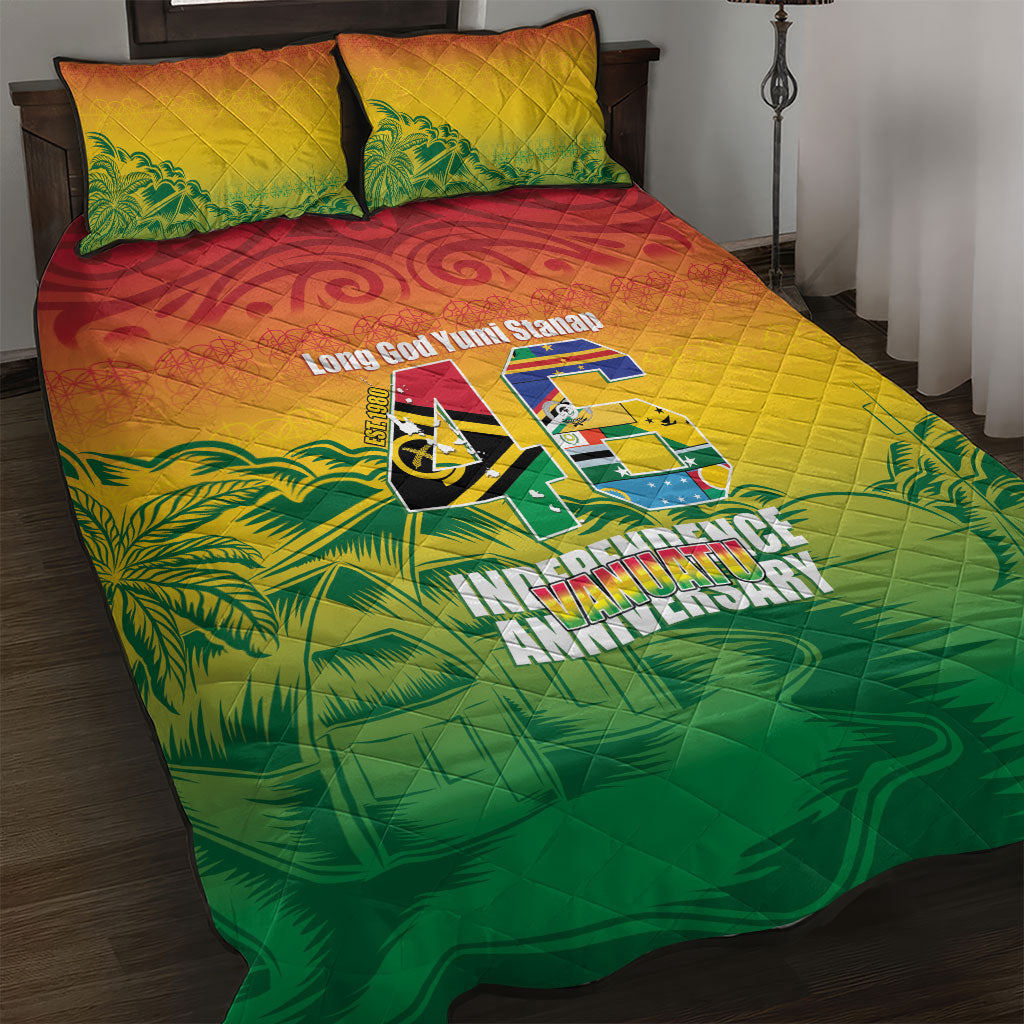 Vanuatu Indipendens Dei Quilt Bed Set Yumi 46th Independence Anniversary