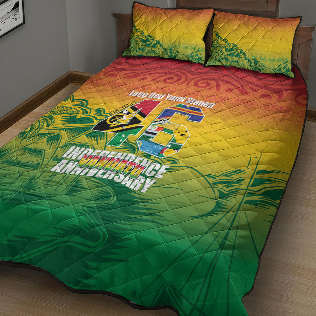 Vanuatu Indipendens Dei Quilt Bed Set Yumi 46th Independence Anniversary