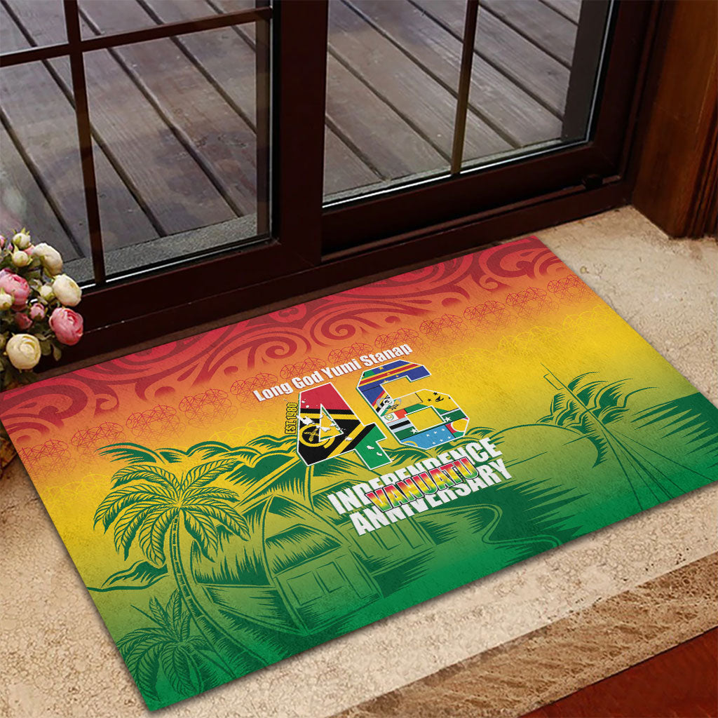 Vanuatu Indipendens Dei Rubber Doormat Yumi 46th Independence Anniversary