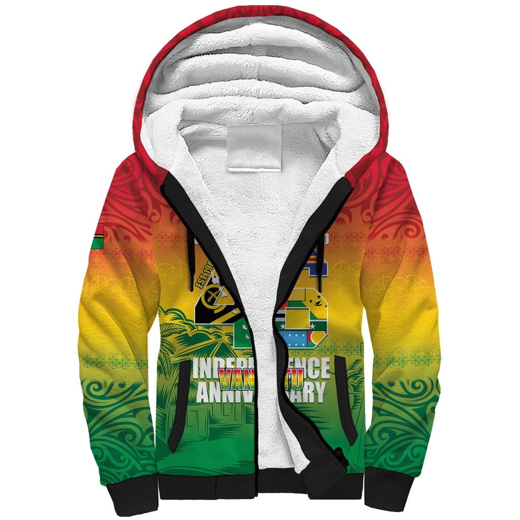 Vanuatu Indipendens Dei Sherpa Hoodie Yumi 46th Independence Anniversary LT14 Unisex Reggae - Polynesian Pride