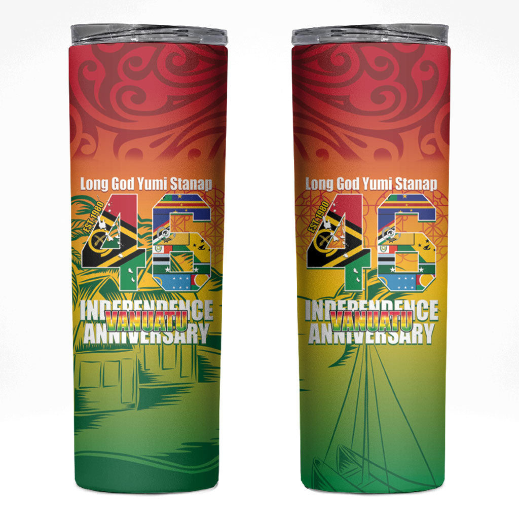 Vanuatu Indipendens Dei Skinny Tumbler Yumi 46th Independence Anniversary