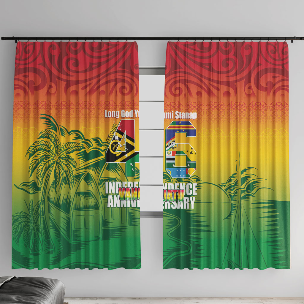 Vanuatu Indipendens Dei Window Curtain Yumi 46th Independence Anniversary