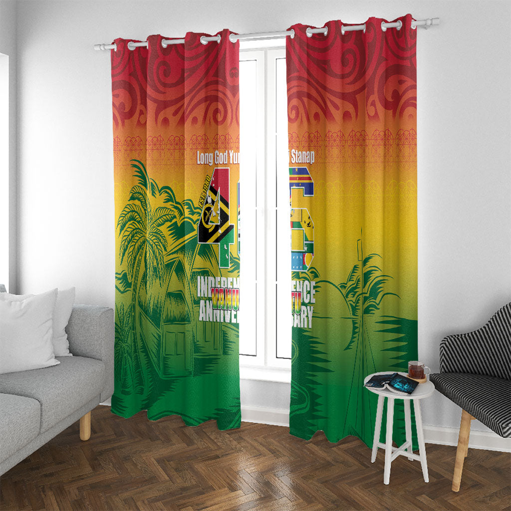 Vanuatu Indipendens Dei Window Curtain Yumi 46th Independence Anniversary