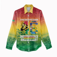 Vanuatu Indipendens Dei Women Casual Shirt Yumi 46th Independence Anniversary LT14 - Polynesian Pride