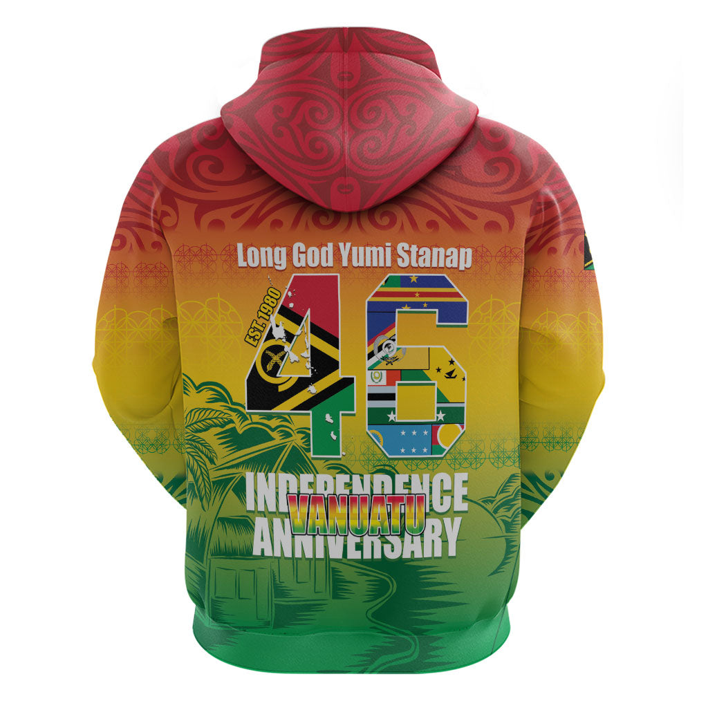 Vanuatu Indipendens Dei Zip Hoodie Yumi 46th Independence Anniversary