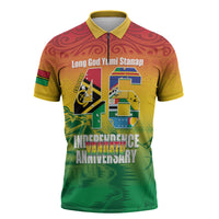 Vanuatu Indipendens Dei Zipper Polo Shirt Yumi 46th Independence Anniversary LT14 Reggae - Polynesian Pride