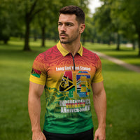 Vanuatu Indipendens Dei Zipper Polo Shirt Yumi 46th Independence Anniversary LT14 - Polynesian Pride