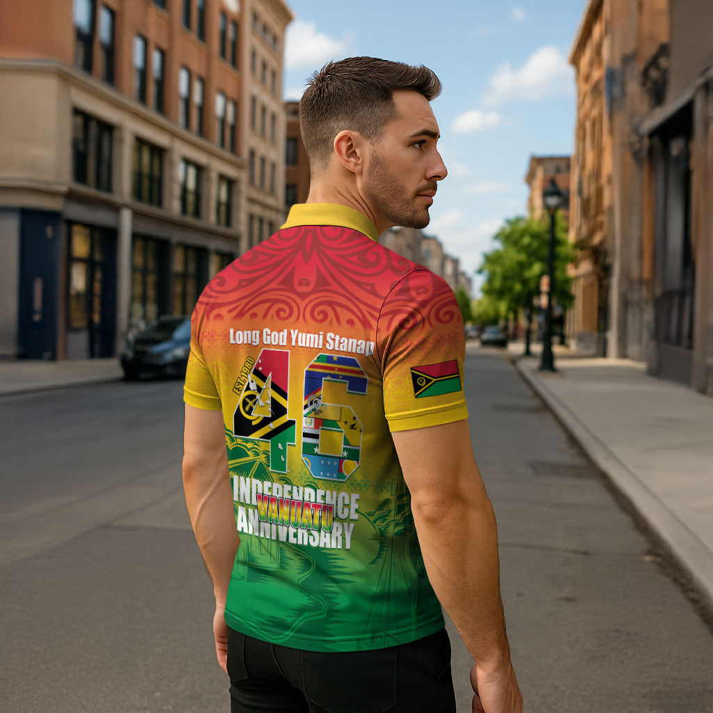 Vanuatu Indipendens Dei Zipper Polo Shirt Yumi 46th Independence Anniversary LT14 - Polynesian Pride