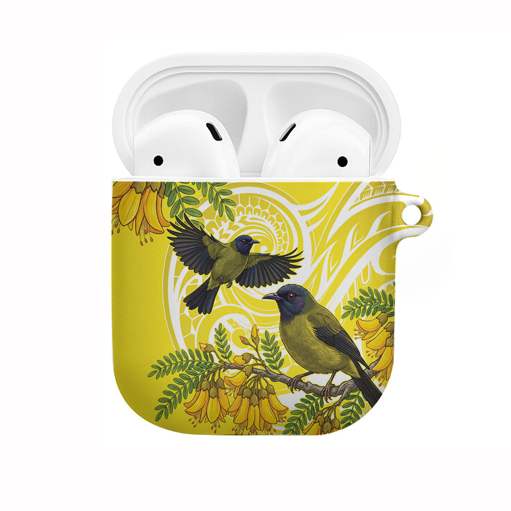 Bellbird New Zealand AirPods Case Korimako Kowhai Maori Pattern LT14 Yellow - Polynesian Pride