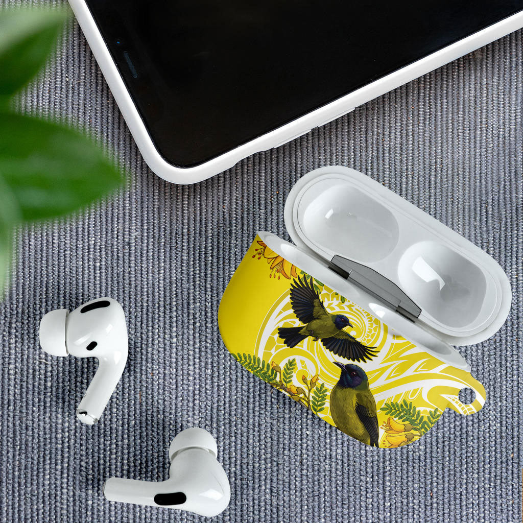 Bellbird New Zealand AirPods Case Korimako Kowhai Maori Pattern LT14 - Polynesian Pride