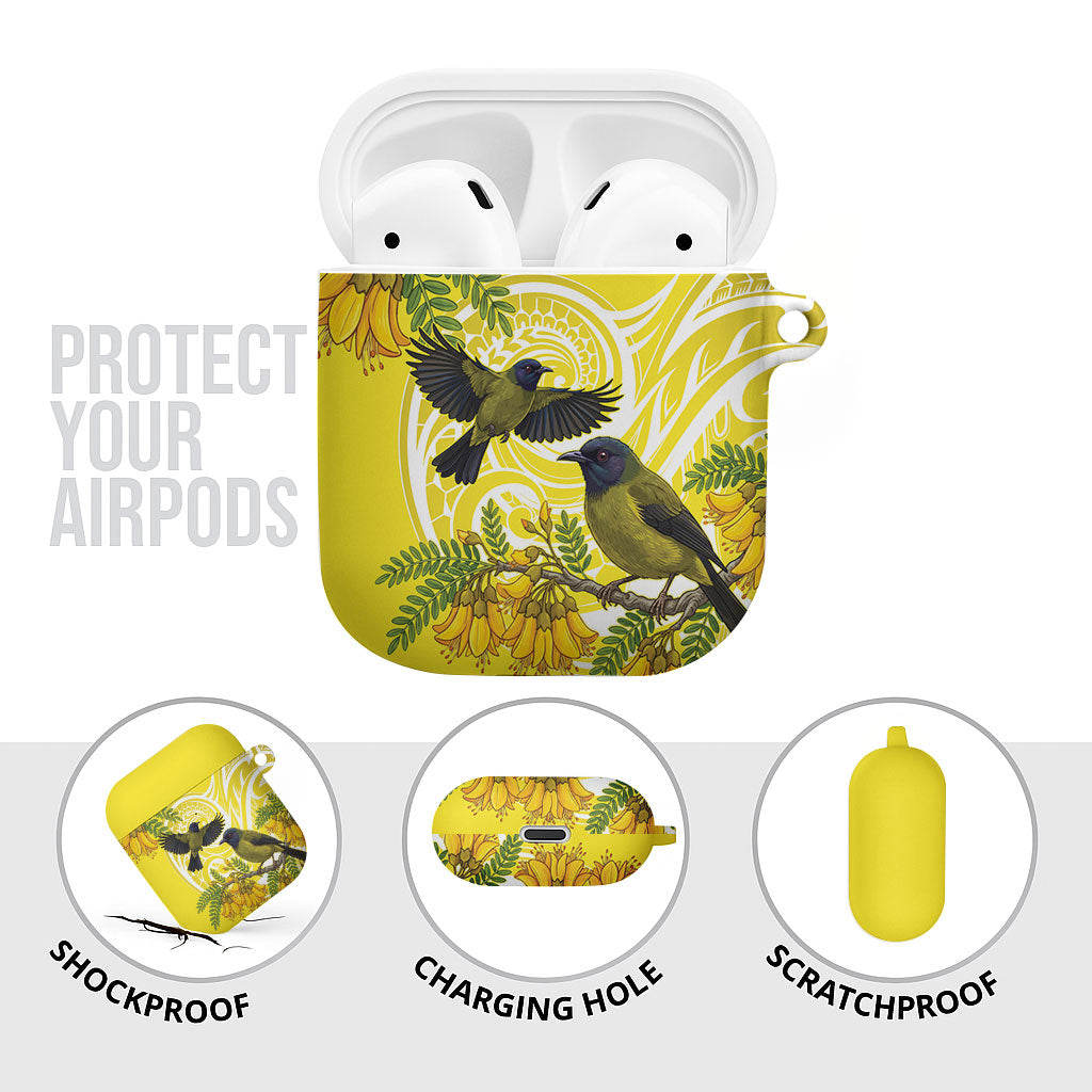 Bellbird New Zealand AirPods Case Korimako Kowhai Maori Pattern LT14 - Polynesian Pride