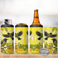 Bellbird New Zealand 4 in 1 Can Cooler Tumbler Korimako Kowhai Maori Pattern