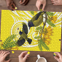 Bellbird New Zealand Puzzle Korimako Kowhai Maori Pattern