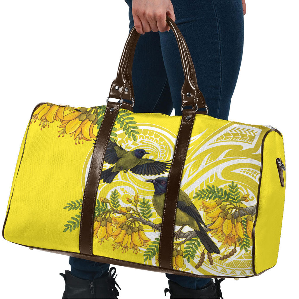 Bellbird New Zealand Travel Bag Korimako Kowhai Maori Pattern