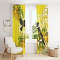 Bellbird New Zealand Window Curtain Korimako Kowhai Maori Pattern
