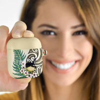 Endemic Tomtit New Zealand AirPods Case Miromiro Manuka Silver Fern Maori Pattern