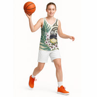 Endemic Tomtit New Zealand Basketball Jersey Miromiro Manuka Silver Fern Maori Pattern LT14 - Polynesian Pride