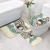 Endemic Tomtit New Zealand Bathroom Set Miromiro Manuka Silver Fern Maori Pattern