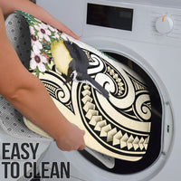 Endemic Tomtit New Zealand Bathroom Set Miromiro Manuka Silver Fern Maori Pattern