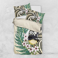 Endemic Tomtit New Zealand Bedding Set Miromiro Manuka Silver Fern Maori Pattern