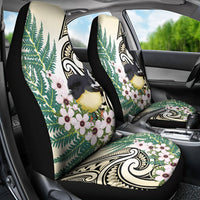 Endemic Tomtit New Zealand Car Seat Cover Miromiro Manuka Silver Fern Maori Pattern LT14 - Polynesian Pride