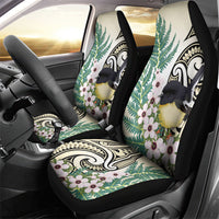 Endemic Tomtit New Zealand Car Seat Cover Miromiro Manuka Silver Fern Maori Pattern LT14 - Polynesian Pride