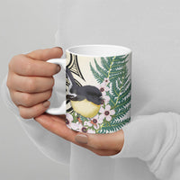 Endemic Tomtit New Zealand Ceramic Mug Miromiro Manuka Silver Fern Maori Pattern LT14 - Polynesian Pride