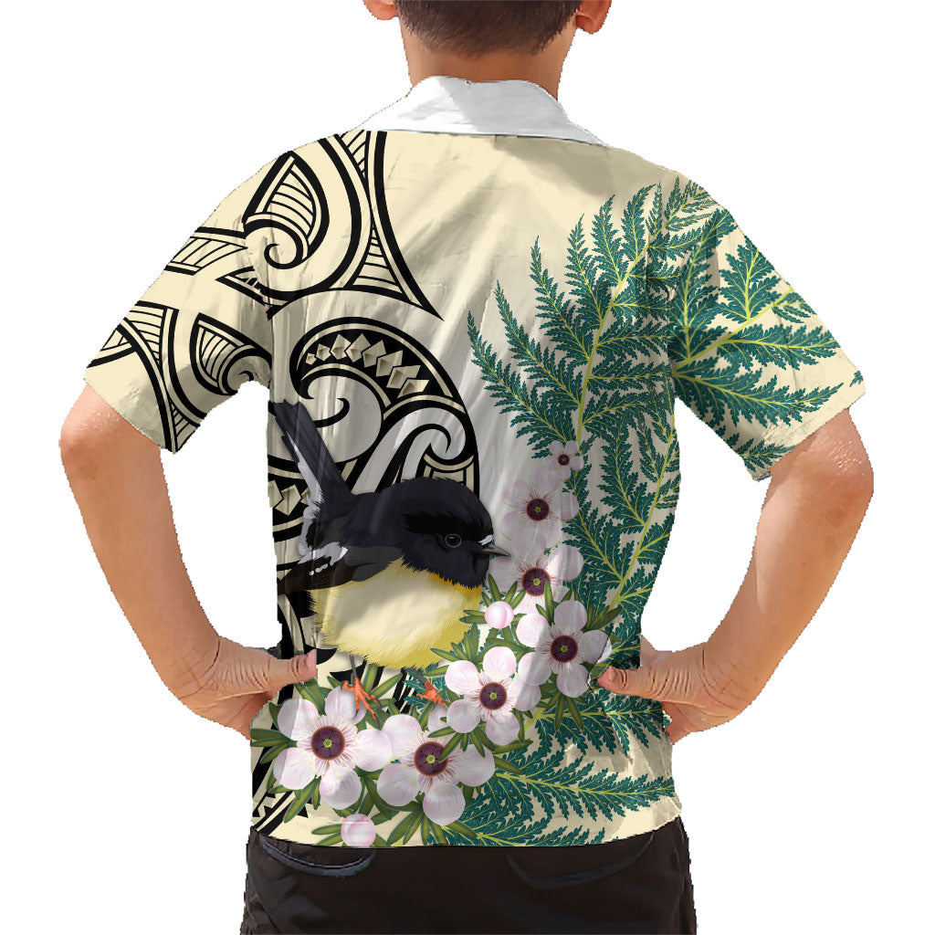 Endemic Tomtit New Zealand Family Matching Puletasi and Hawaiian Shirt Miromiro Manuka Silver Fern Maori Pattern