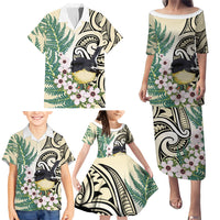 Endemic Tomtit New Zealand Family Matching Puletasi and Hawaiian Shirt Miromiro Manuka Silver Fern Maori Pattern