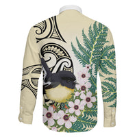 Endemic Tomtit New Zealand Family Matching Puletasi and Hawaiian Shirt Miromiro Manuka Silver Fern Maori Pattern