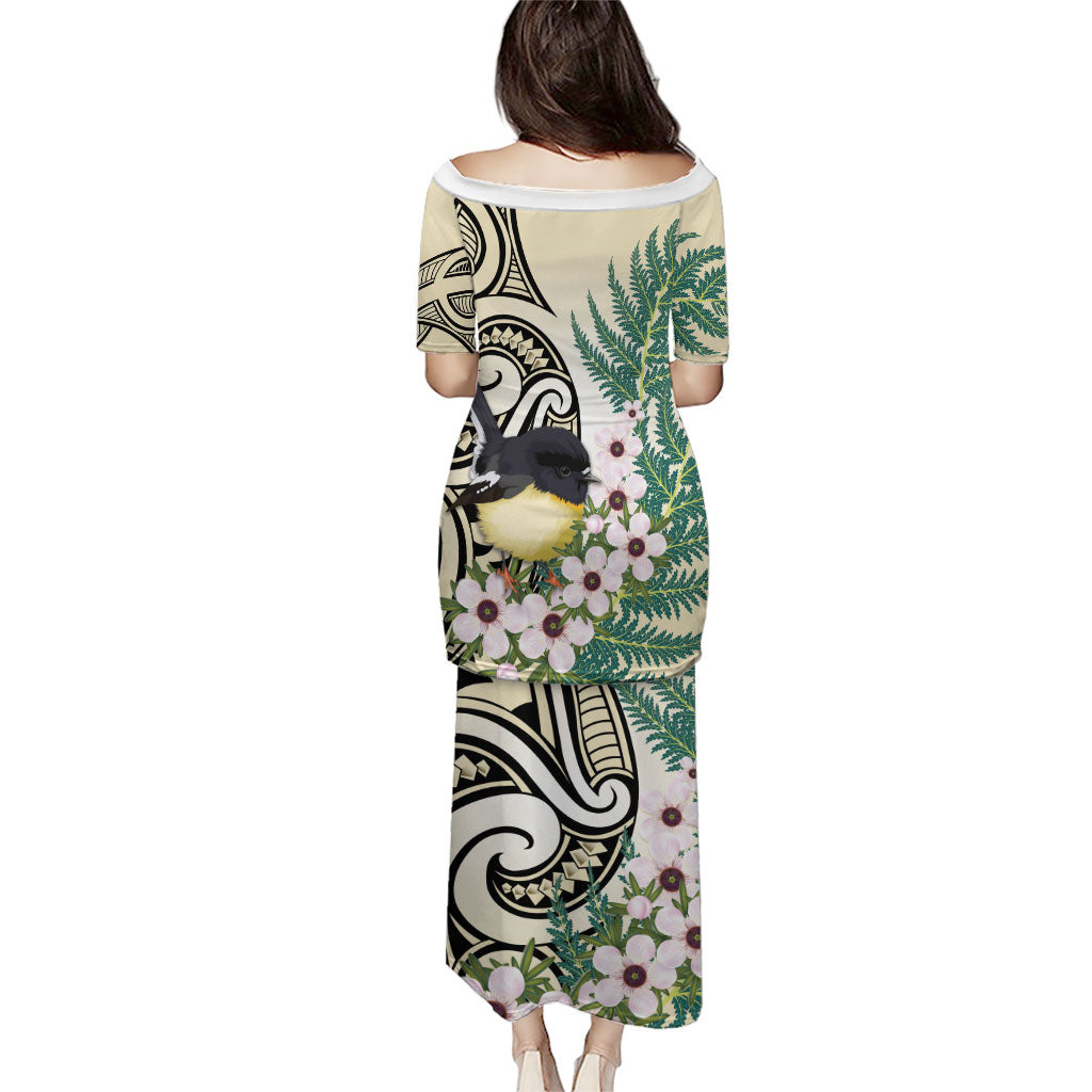 Endemic Tomtit New Zealand Family Matching Puletasi and Hawaiian Shirt Miromiro Manuka Silver Fern Maori Pattern