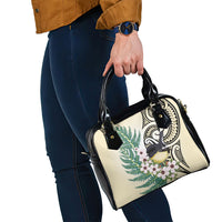 Endemic Tomtit New Zealand Shoulder Handbag Miromiro Manuka Silver Fern Maori Pattern